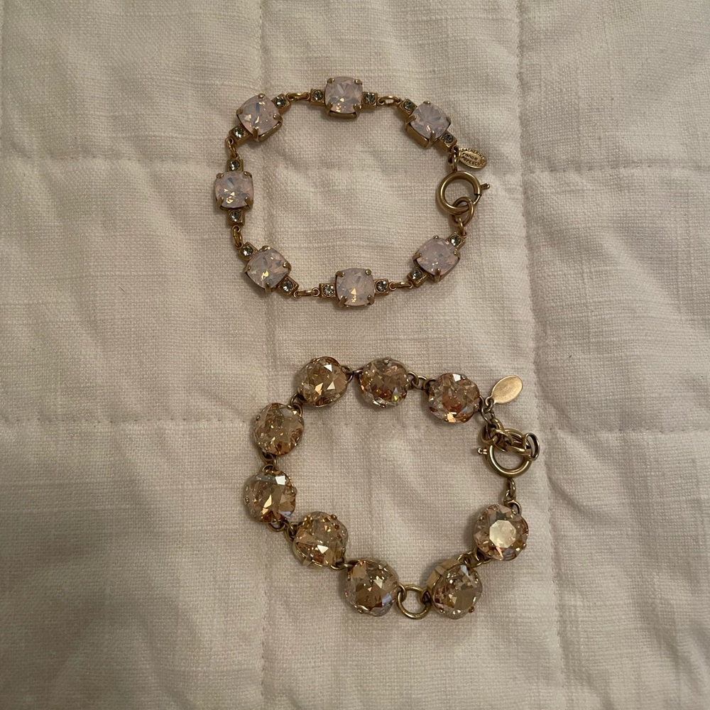 Champagne and pink pearl Catherine Popesco bracelets